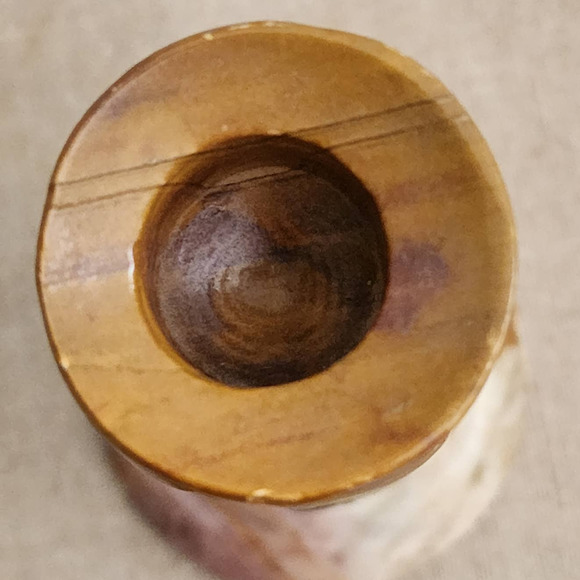 Vintage Marble Candle Holders Brown-Cream-White Made in Mexico Set/2 - 6.5" Tall - Picture 5 of 8